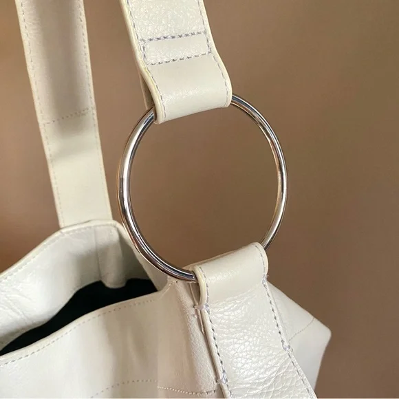 Zara white flat leather shopper bag - Picture 5 of 8